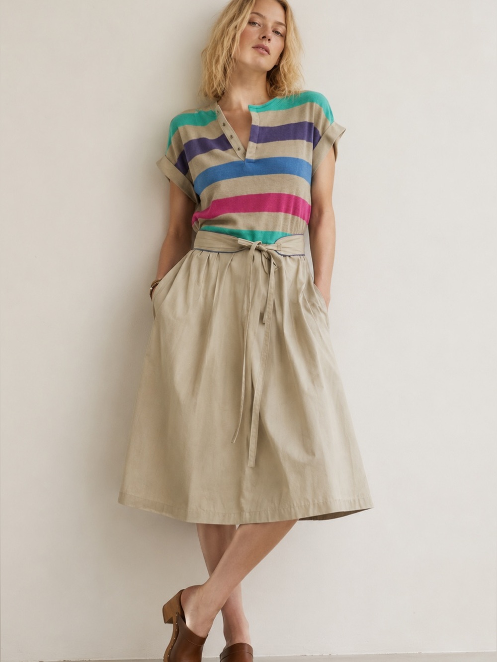 Vintage 1970s–1980s Sears The Sportdress Rainbow Stripe Midi Dress
